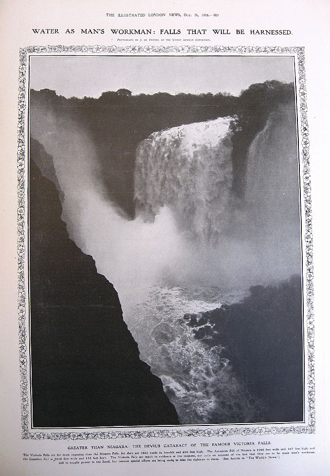 Water as man's workman: Victoria Falls that will be harnessed to supply power to the Rand